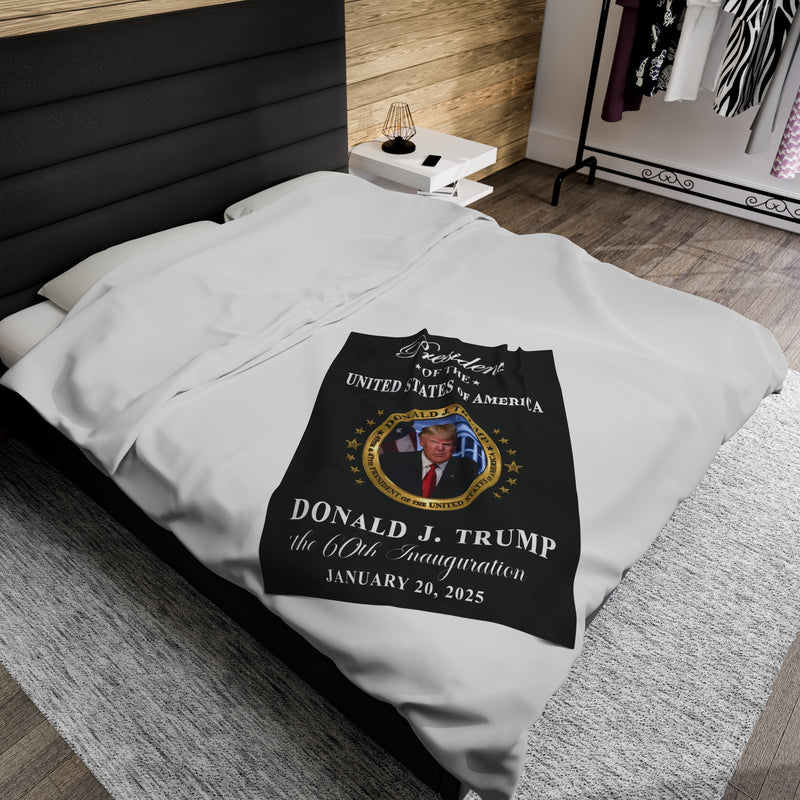 Donald J. Trump The 60th Inauguration 2025 Velveteen Plush Blanket