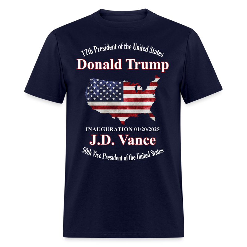 Inauguration Day 2025 47th President Donald Trump T Shirt - navy