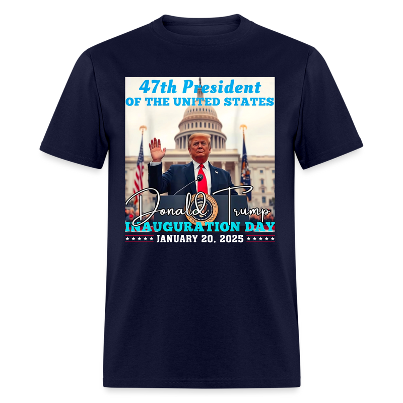 President Donald Trump Inauguration Day 2025 Party T Shirt - navy