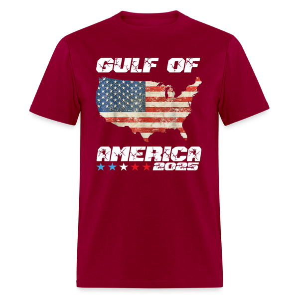 Gulf Of America Retro Map T Shirt - dark red