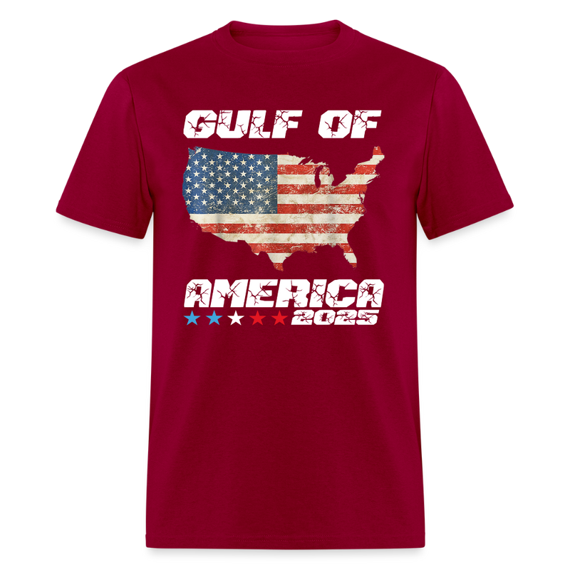 Gulf Of America Retro Map T Shirt - dark red