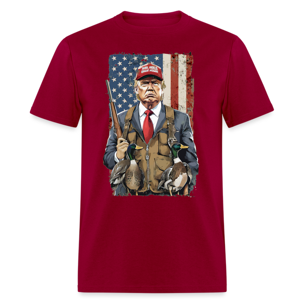 Hunting Duck Trump T Shirt - dark red