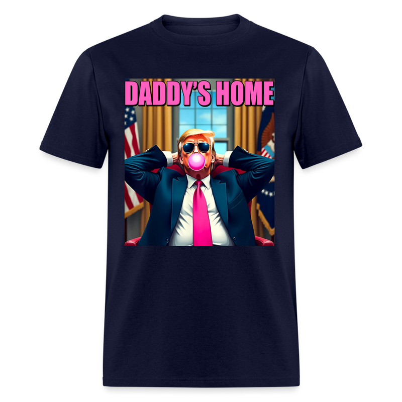 Trump Daddy's Home Pink Bubble Gum T Shirt - navy