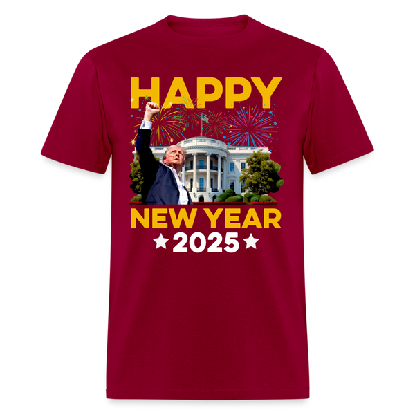 Happy New Year 2025 New Year New America T Shirt - dark red