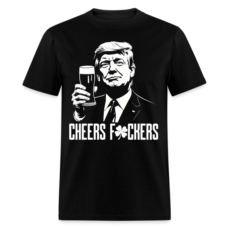 Cheers Donald Trump St Patricks Day T Shirt - black