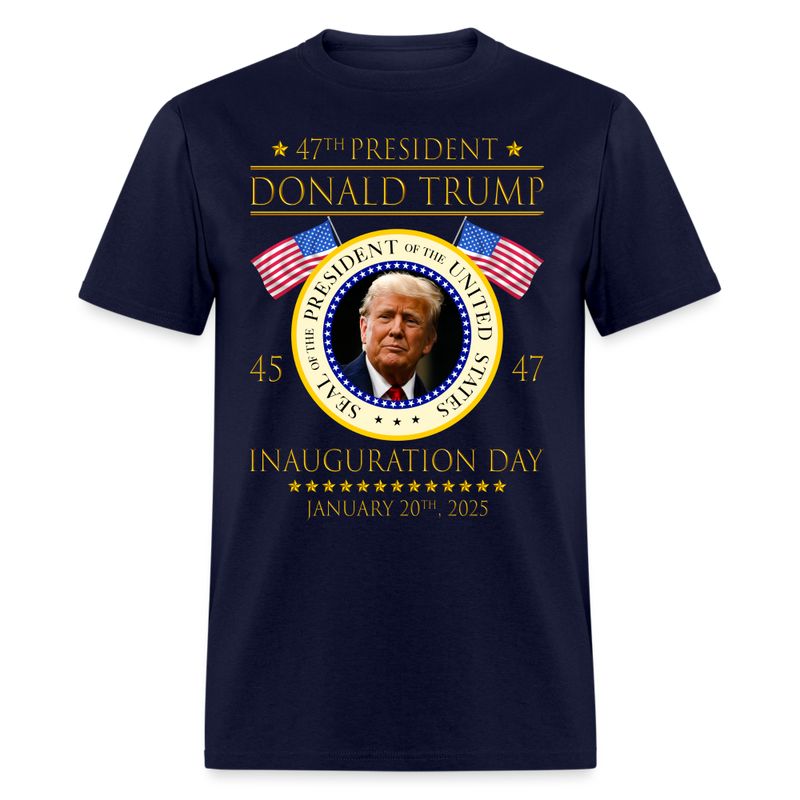 Donald Trump 47th President Inauguration T Shirt - navy