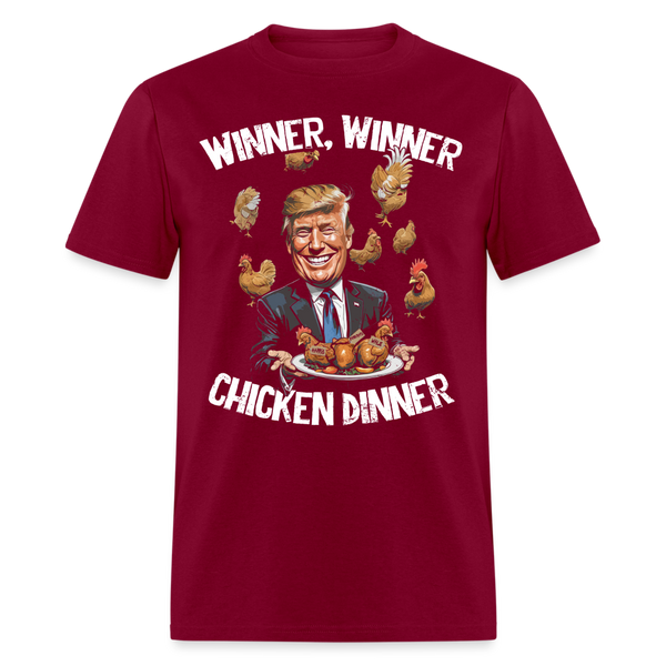 Trump Chicken Dinner T Shirt - burgundy