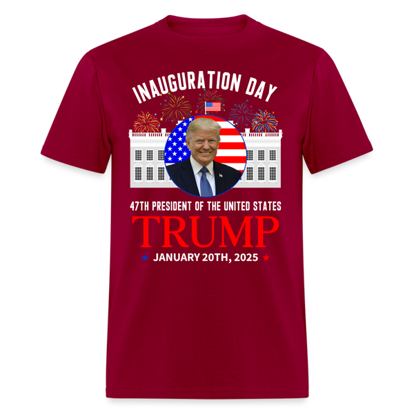 Donald Trump Inauguration Day 2025 47th President T Shirt - dark red