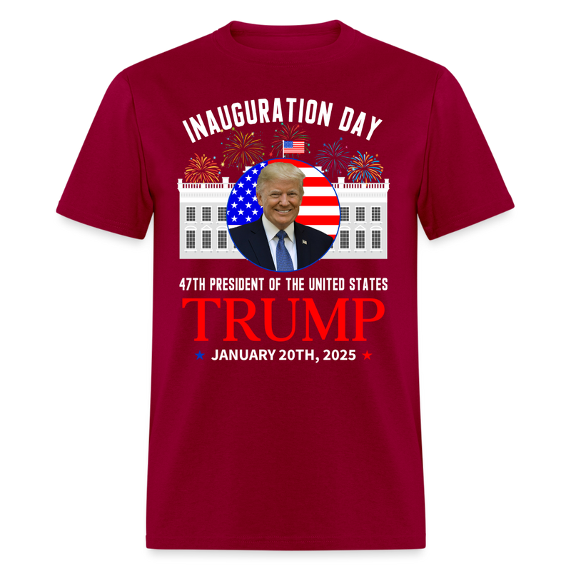 Donald Trump Inauguration Day 2025 47th President T Shirt - dark red