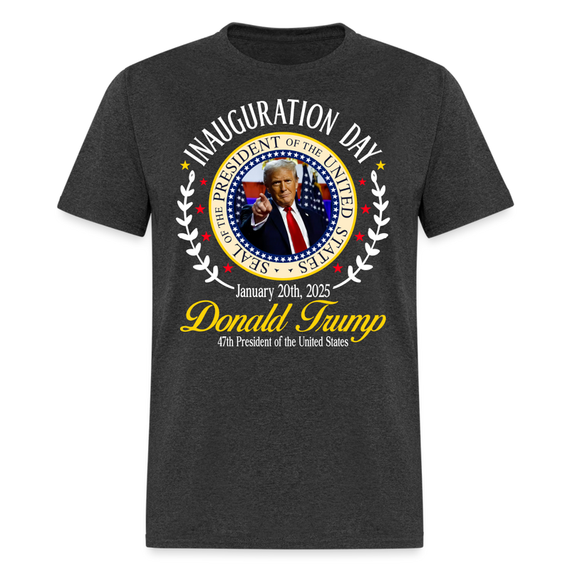 Inauguration Day 2025 President Donald Trump T Shirt - heather black