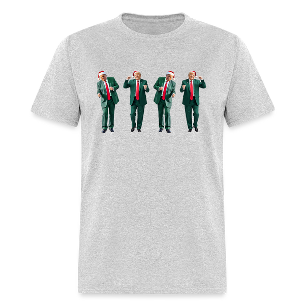 Dancing Trump Christmas T Shirt - heather gray