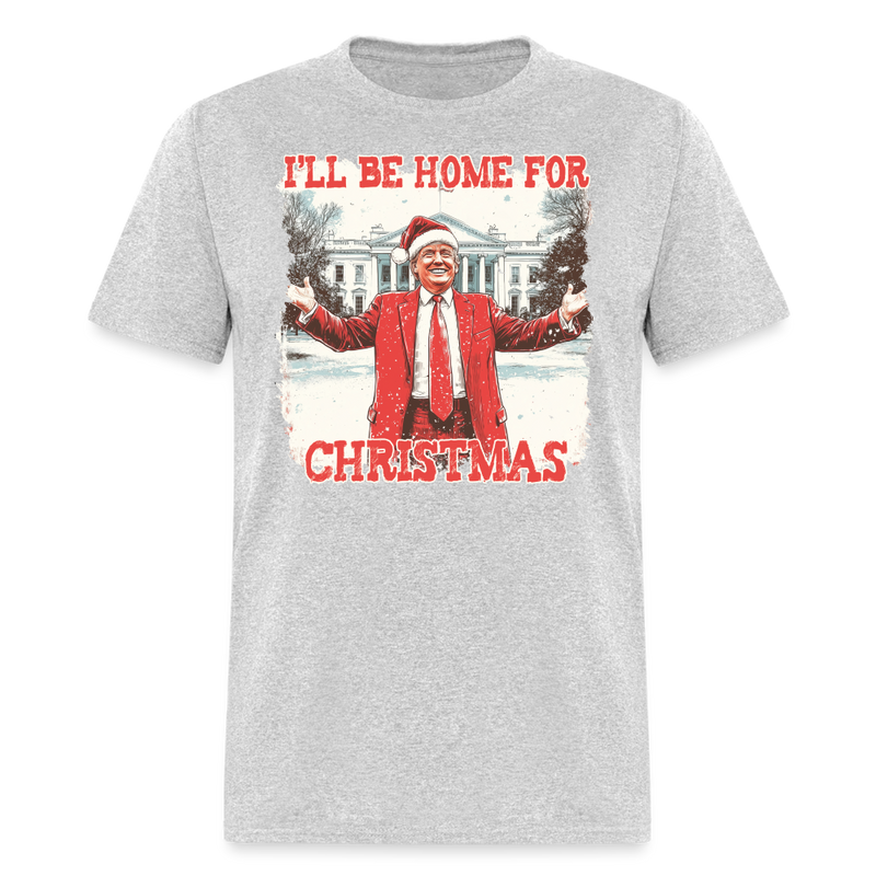 I'll Be Home For Christmas T Shirt - 2 - heather gray