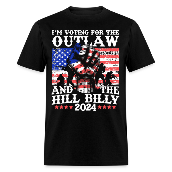 Voting For The Outlaw And the Hillbilly T Shirt - black