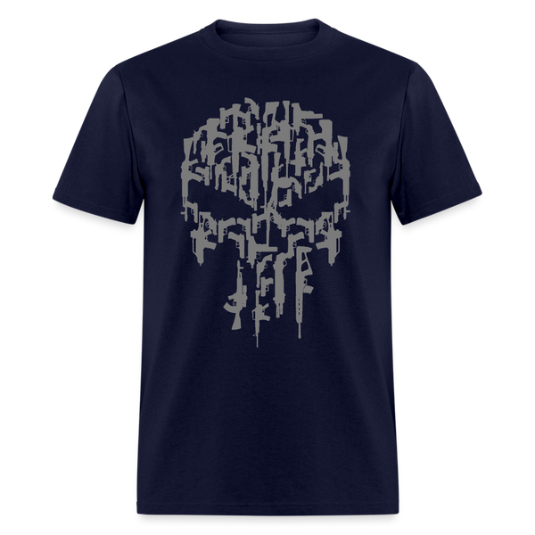 Punisher Gun Skull T Shirt - navy