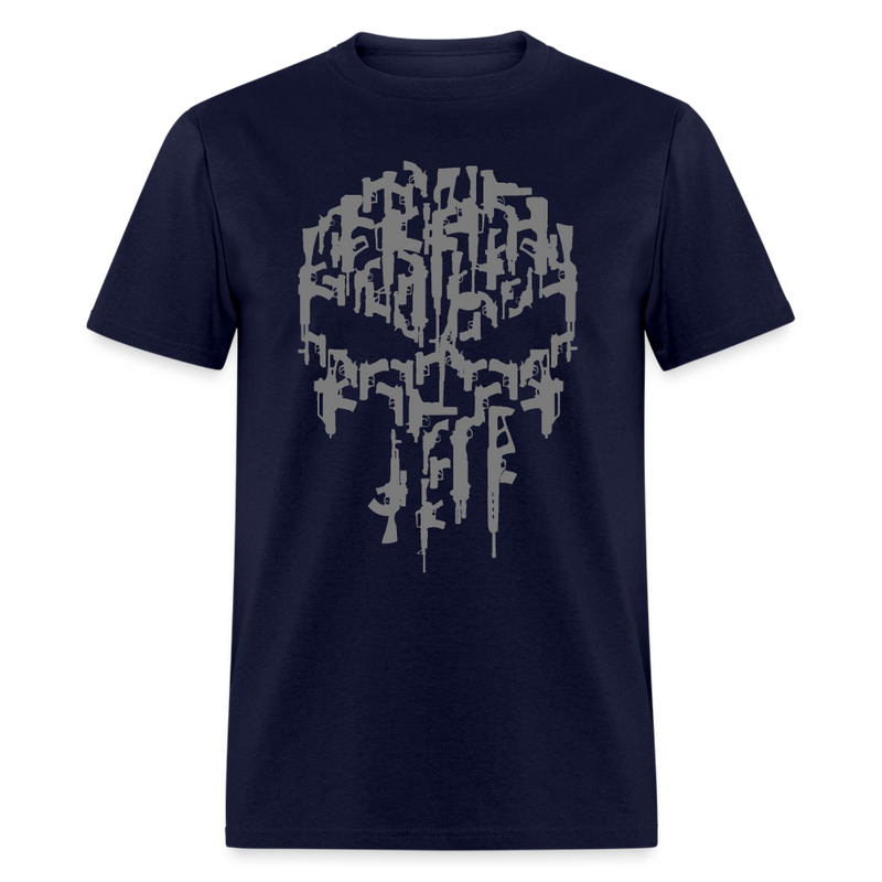 Punisher Gun Skull T Shirt - navy