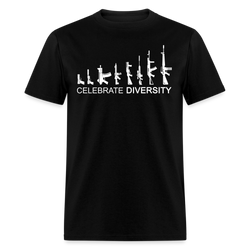 Funny Gun Celebrate Diversity T Shirt - black