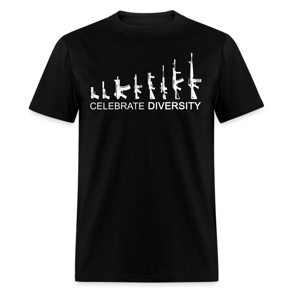 Funny Gun Celebrate Diversity T Shirt - black