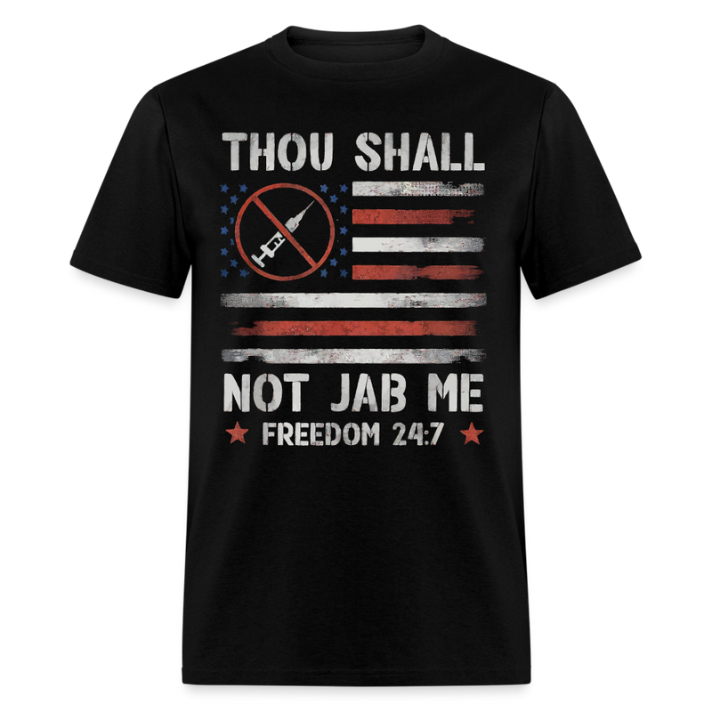 Thou Shall Not Jab Me T Shirt - black