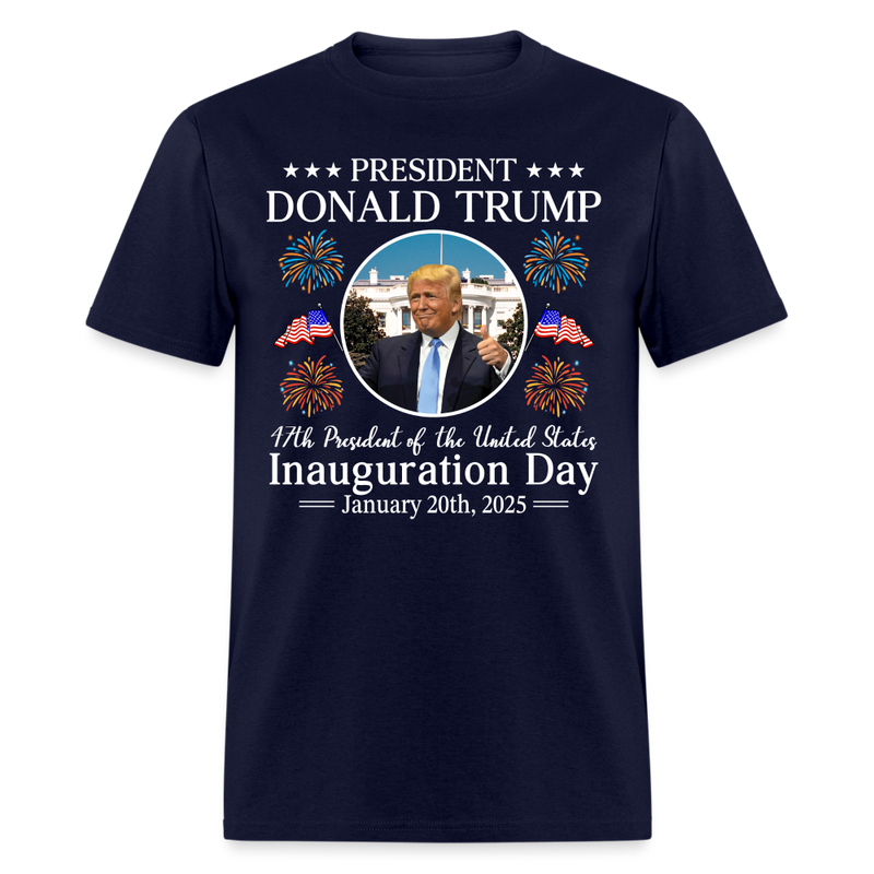 President Donald Trump Inauguration Day 2025 T Shirt - 3 - navy