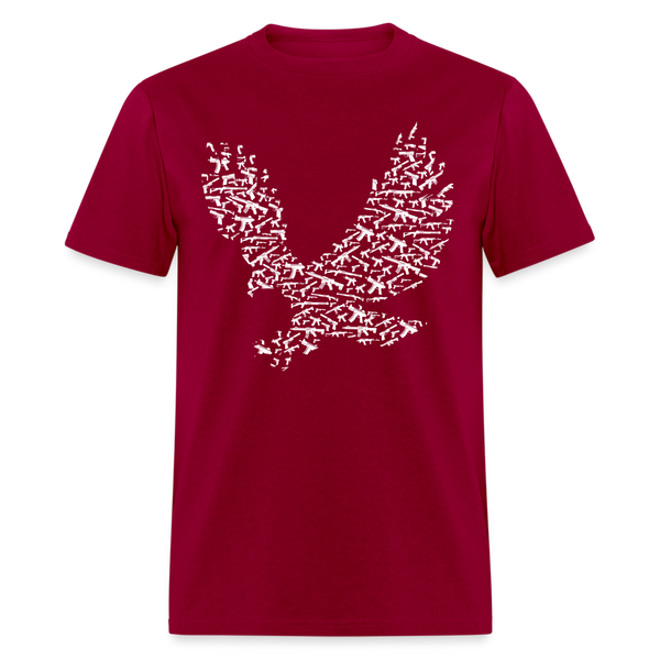 Bald Eagle Gun T Shirt - dark red