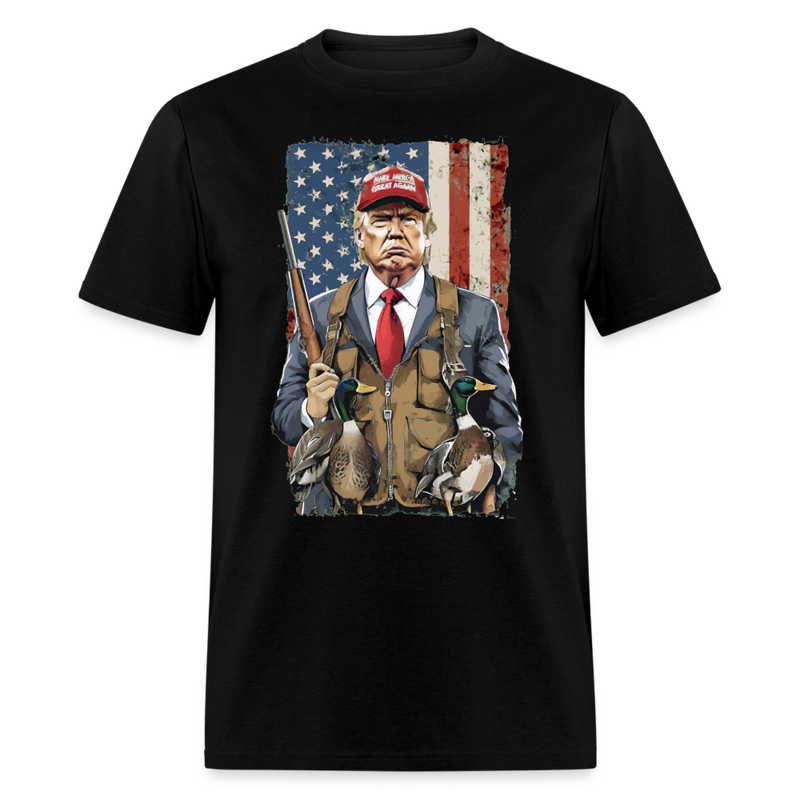 Hunting Duck Trump T Shirt - black