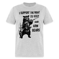 I Support The Right to Arm Bears T Shirt - 2 - heather gray