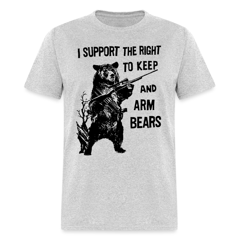 I Support The Right to Arm Bears T Shirt - 2 - heather gray