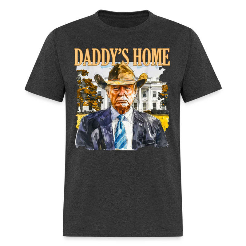 Trump Cowboy Daddy's Home T Shirt - heather black