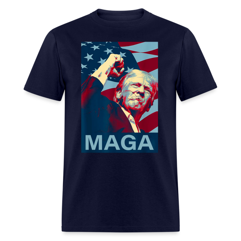 Trump 2024 Fight Fist Pump T Shirt - navy