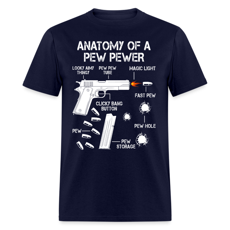 Anatomy Of A Pew Pewer T Shirt - navy