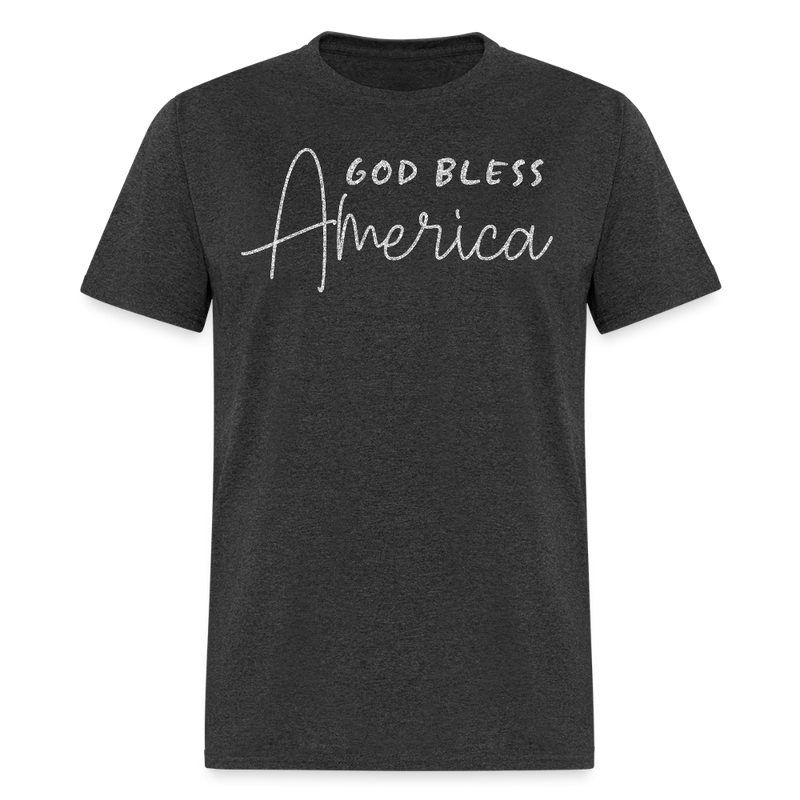 God Bless America T Shirt - heather black