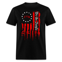 We The People Gun American Flag 1776 T Shirt - black