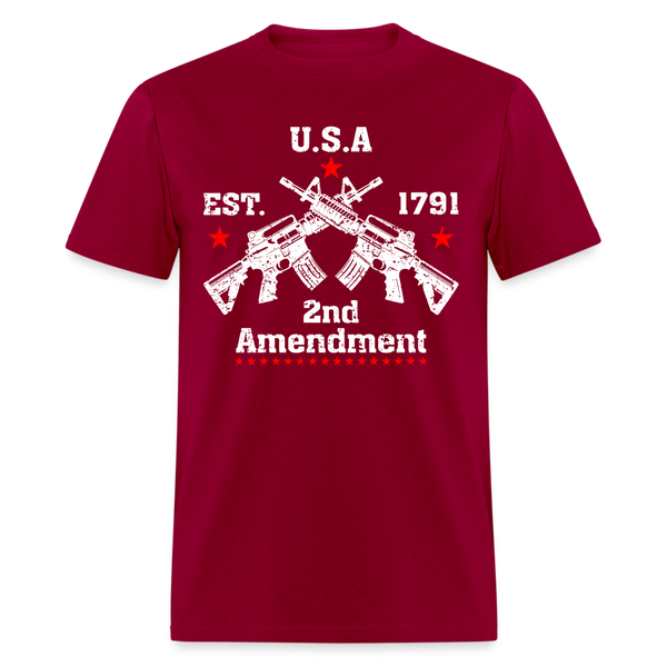 2nd Amendment Gun Rights Established 1791 T Shirt - dark red