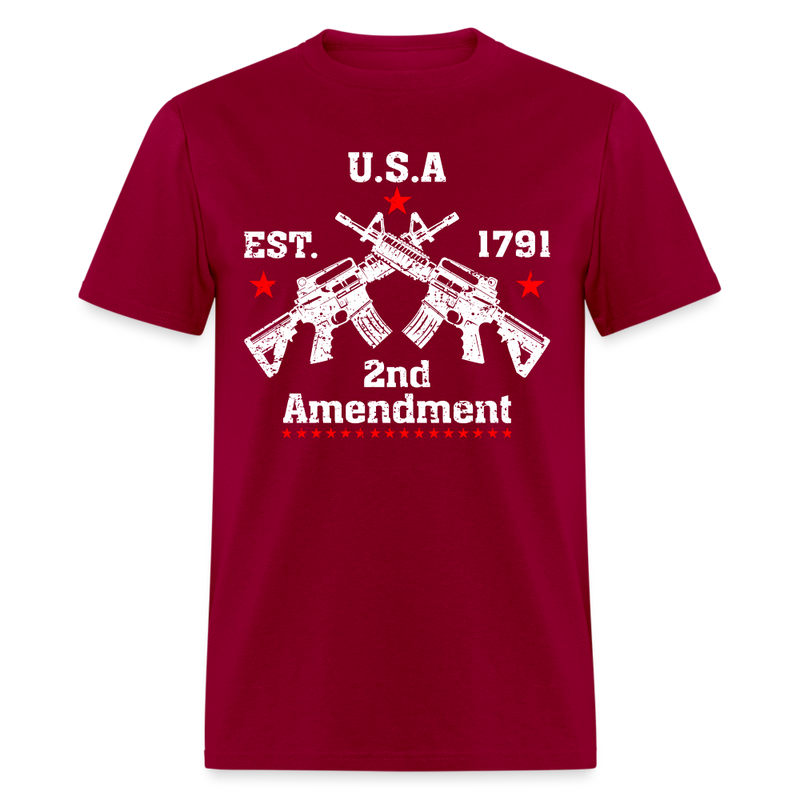 2nd Amendment Gun Rights Established 1791 T Shirt - dark red