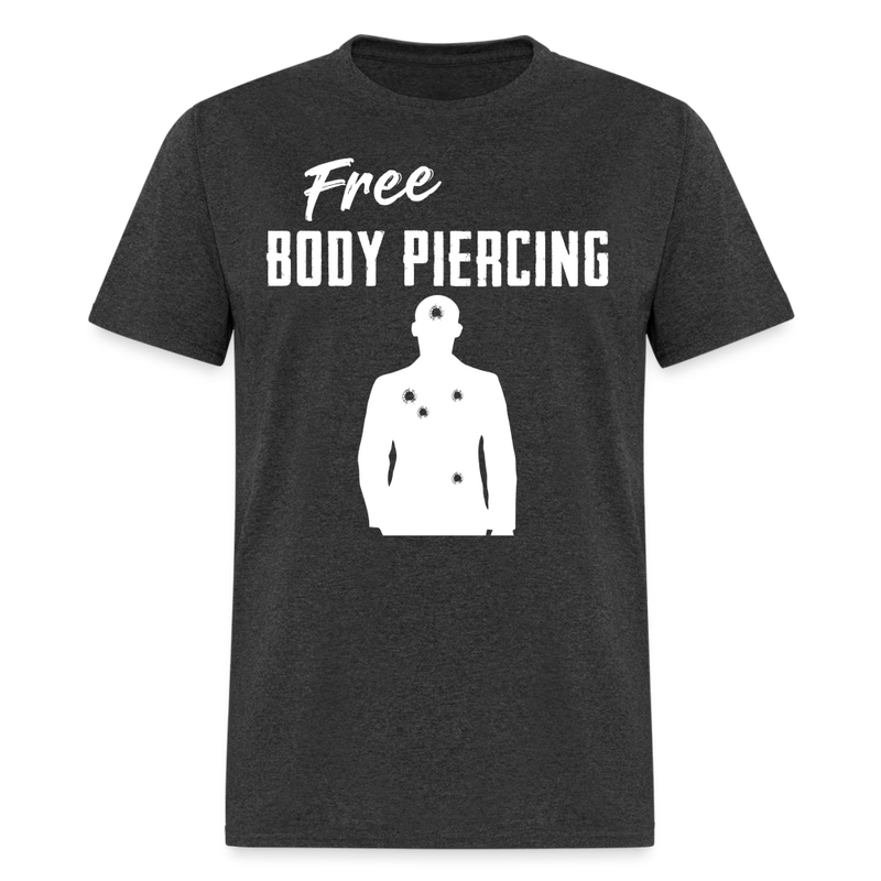 Free Body Piercing T Shirt - heather black