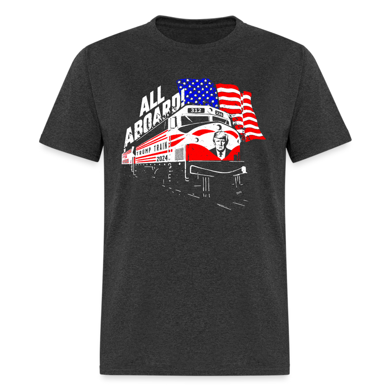 Trump Train All Aboard T Shirt - heather black