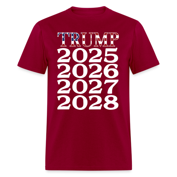 Trump 2025 2026 2027 2028 T Shirt - dark red