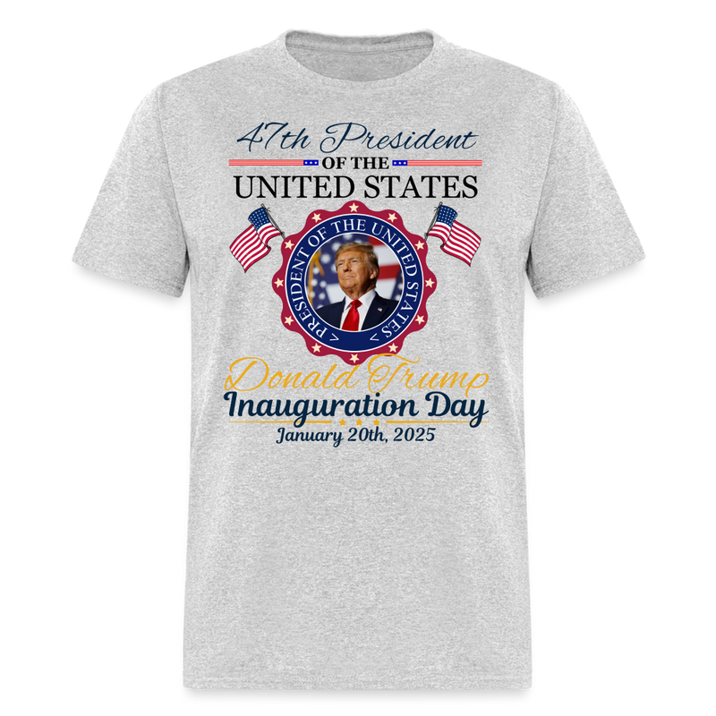 47th US President Inauguration White T Shirt - heather gray