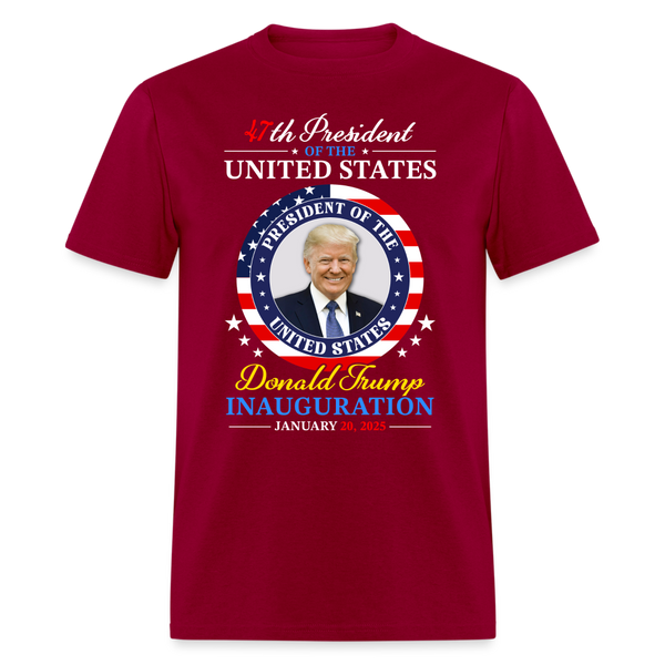 President Donald Trump Inauguration Day 2025 T Shirt - 2 - dark red