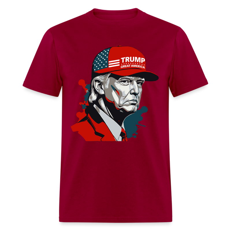 President Trump Great America T Shirt - dark red