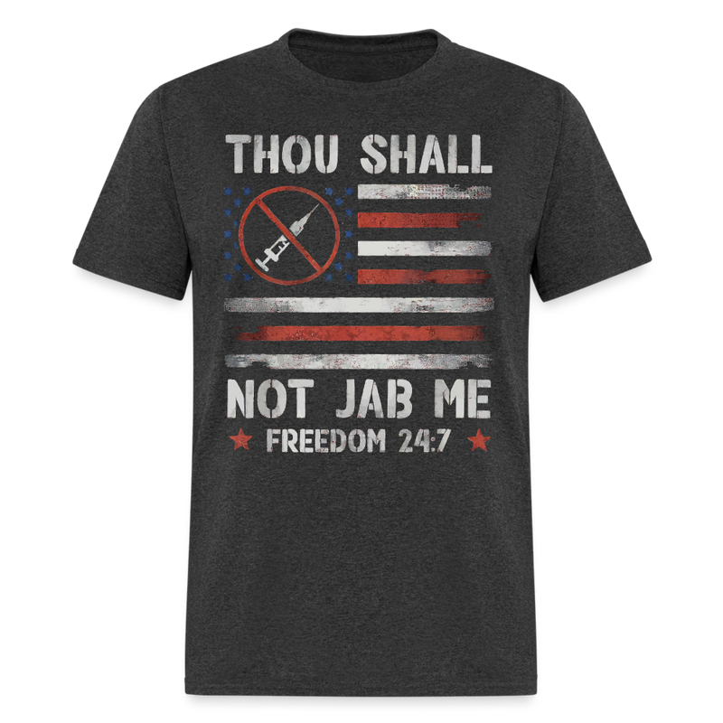 Thou Shall Not Jab Me T Shirt - heather black