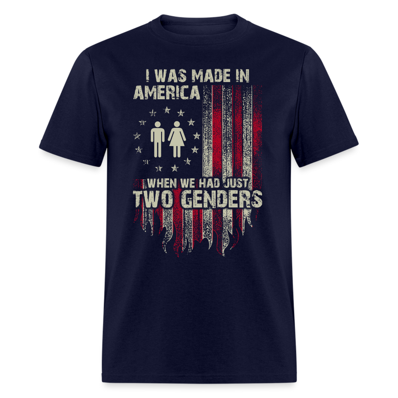 I Was Made In America T Shirt - navy