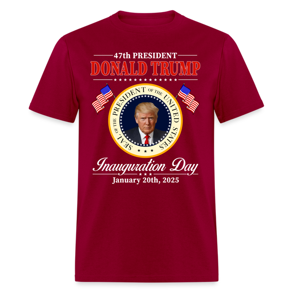 Donald Trump 47th President Inauguration 2025 T Shirt - dark red