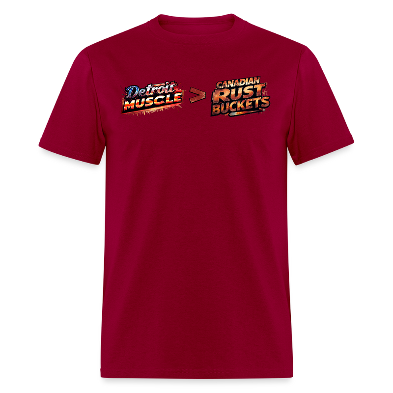 Detroit Muscle > Canadian Rust Buckets T Shirt - dark red