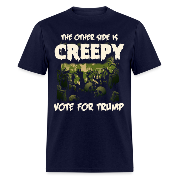 The Other Side Is Creepy T Shirt - navy