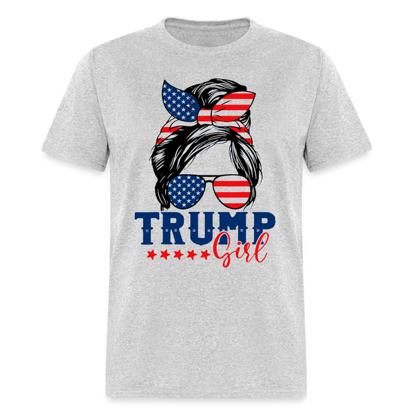 Trump Girl Messy Bun Trump T Shirt - heather gray