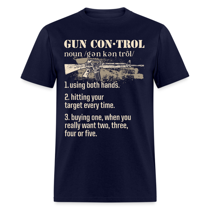 Gun Control Definition Vintage T Shirt - navy