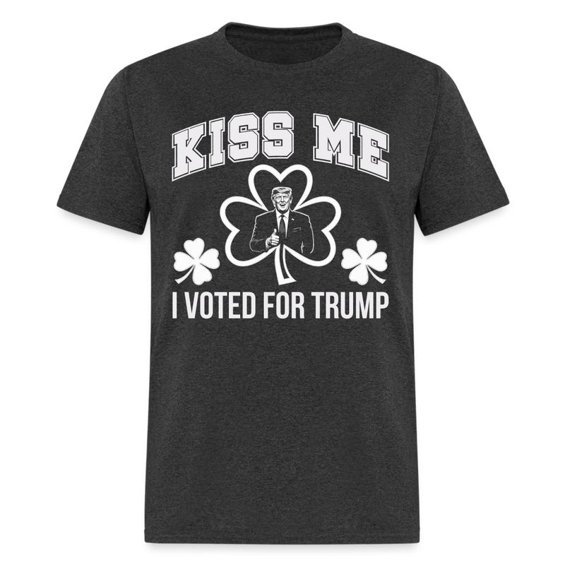 Kiss Me I Voted For Trump T Shirt - heather black