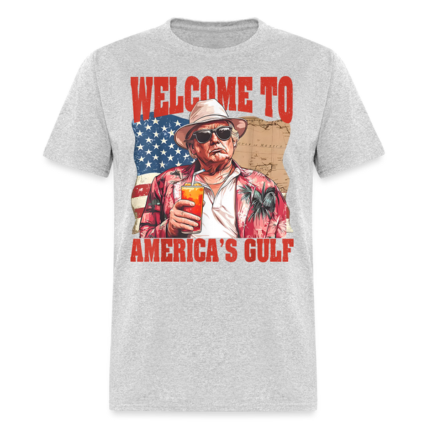 Welcome To America's Gulf T Shirt - 2 - heather gray