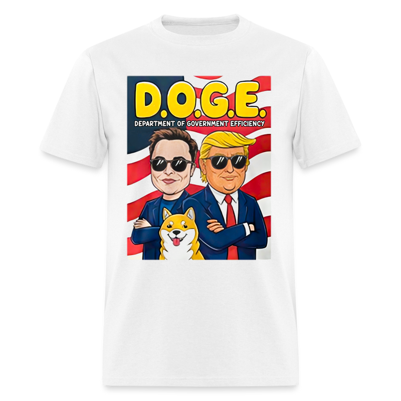 Elon Musk And Trump DOGE Department Of Government Efficiency T Shirt - white